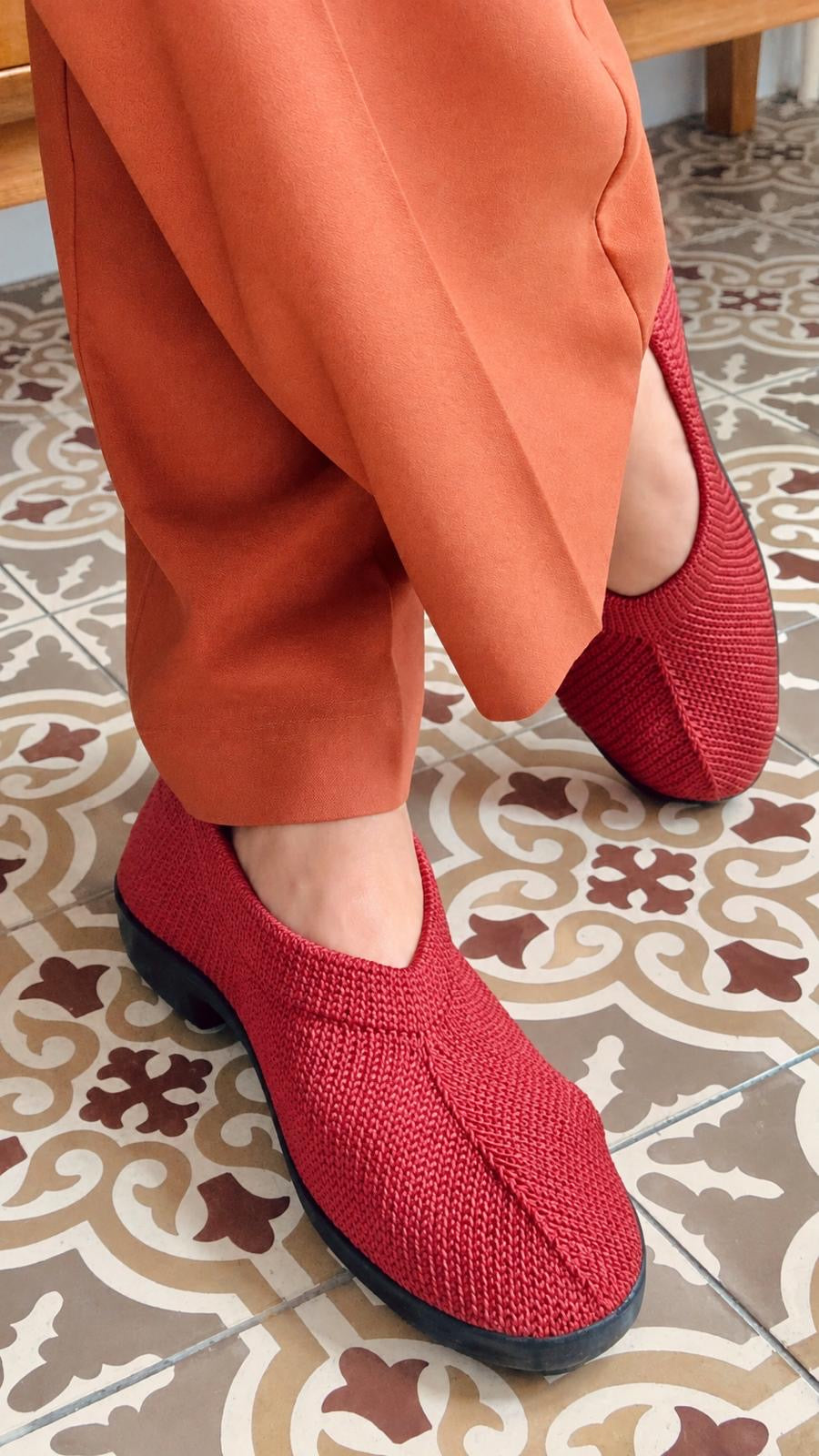 Gebreide Portugese Schoen | Terracotta